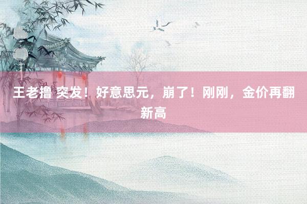 王老撸 突发！好意思元，崩了！刚刚，金价再翻新高