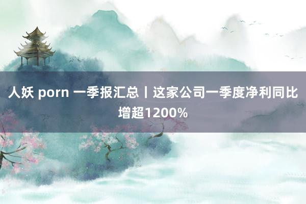 人妖 porn 一季报汇总丨这家公司一季度净利同比增超1200%