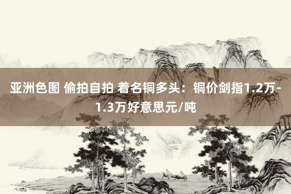 亚洲色图 偷拍自拍 着名铜多头：铜价剑指1.2万-1.3万好意思元/吨
