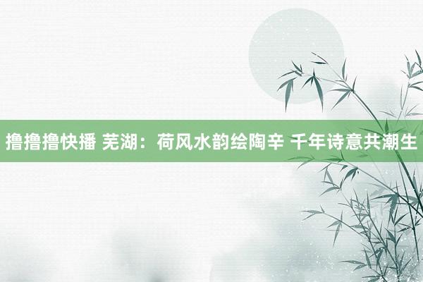 撸撸撸快播 芜湖：荷风水韵绘陶辛 千年诗意共潮生