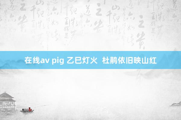 在线av pig 乙巳灯火  杜鹃依旧映山红