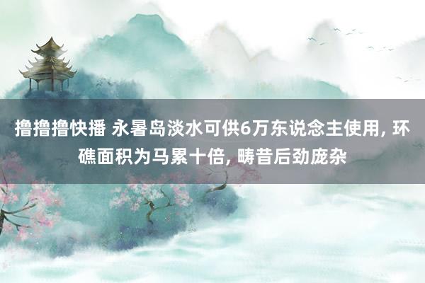撸撸撸快播 永暑岛淡水可供6万东说念主使用， 环礁面积为马累十倍， 畴昔后劲庞杂